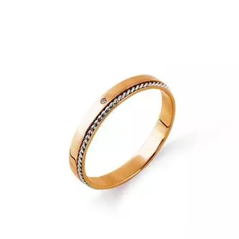 Кольцо обручальное с бриллиантом Линии Любви