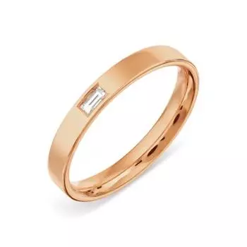 Кольцо обручальное с бриллиантом Линии Любви