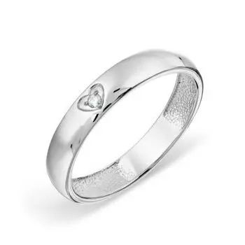 Кольцо обручальное с бриллиантом Линии Любви