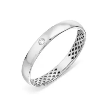 Кольцо обручальное с бриллиантом Линии Любви