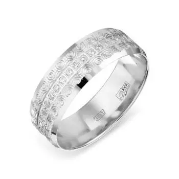 Кольцо обручальное с фианитами Линии Любви