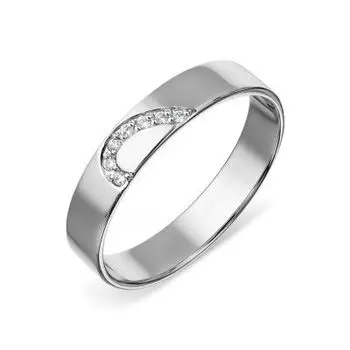 Кольцо обручальное с фианитами Линии Любви