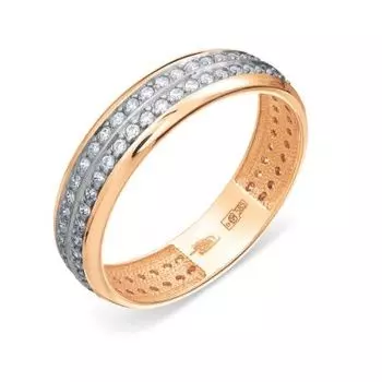 Кольцо обручальное с фианитами Линии Любви