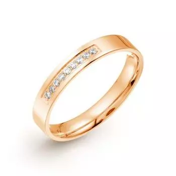 Кольцо обручальное с фианитами Линии Любви