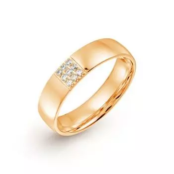 Кольцо обручальное с фианитами Линии Любви