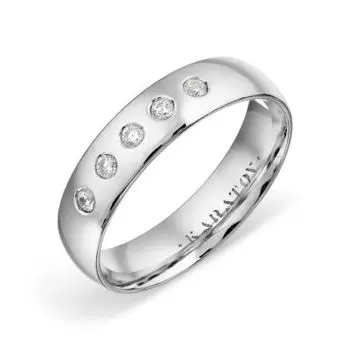 Кольцо обручальное с фианитами Линии Любви
