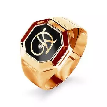 Кольцо с эмалью Линии Любви