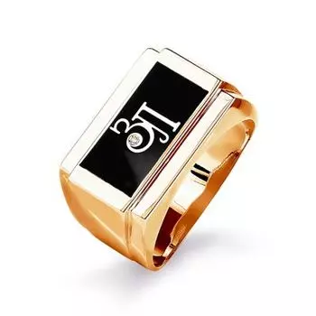 Кольцо с эмалью Линии Любви