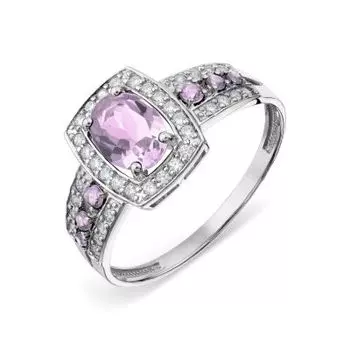 Кольцо с аметистами и фианитами Линии Любви