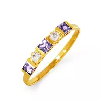 Кольцо с аметистами и фианитами Линии Любви