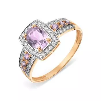 Кольцо с аметистами и фианитами Линии Любви