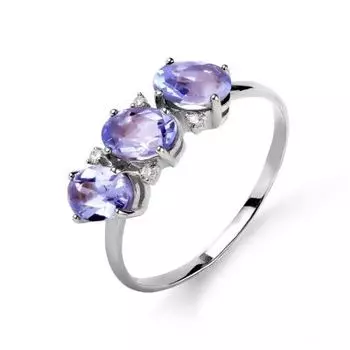 Кольцо с аметистами и фианитами Линии Любви