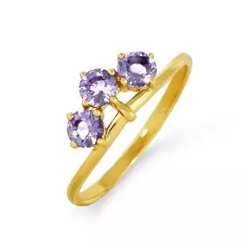 Кольцо с аметистами Линии Любви