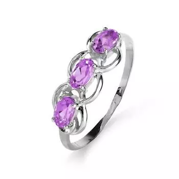 Кольцо с аметистами Линии Любви