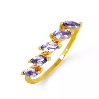 Кольцо с аметистами Линии Любви