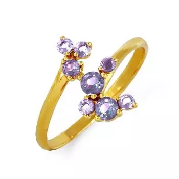 Кольцо с аметистами Линии Любви