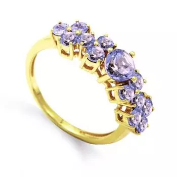 Кольцо с аметистами Линии Любви