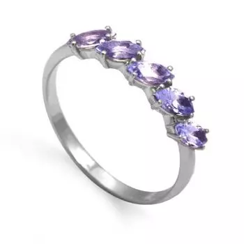 Кольцо с аметистами Линии Любви