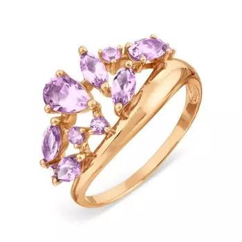 Кольцо с аметистами Линии Любви