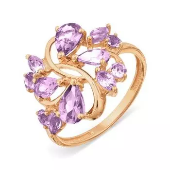 Кольцо с аметистами Линии Любви