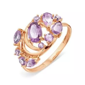 Кольцо с аметистами Линии Любви