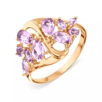 Кольцо с аметистами Линии Любви
