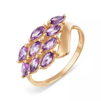 Кольцо с аметистами Линии Любви