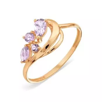 Кольцо с аметистами Линии Любви