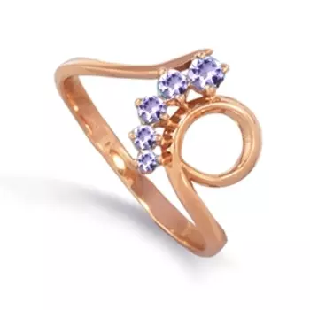 Кольцо с аметистами Линии Любви