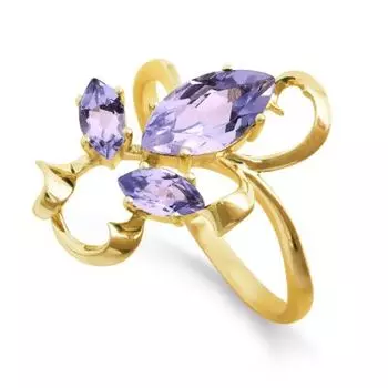 Кольцо с аметистами Линии Любви