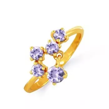 Кольцо с аметистами Линии Любви