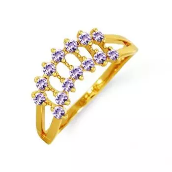 Кольцо с аметистами Линии Любви