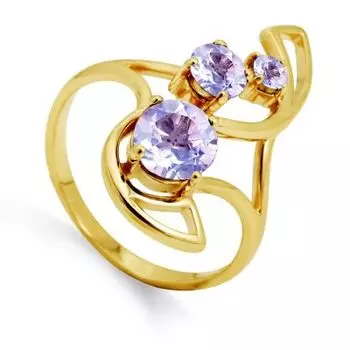 Кольцо с аметистами Линии Любви