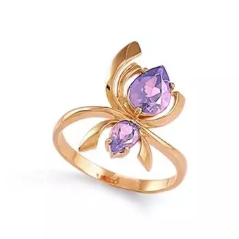 Кольцо с аметистами Линии Любви