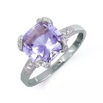 Кольцо с аметистом и фианитами Линии Любви
