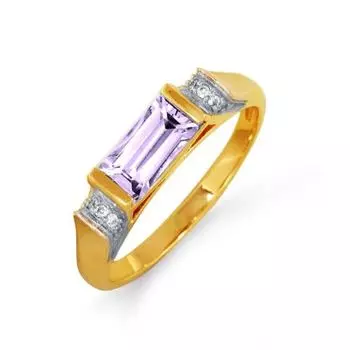 Кольцо с аметистом и фианитами Линии Любви