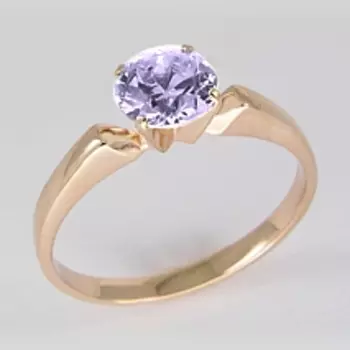 Кольцо с аметистом Линии Любви