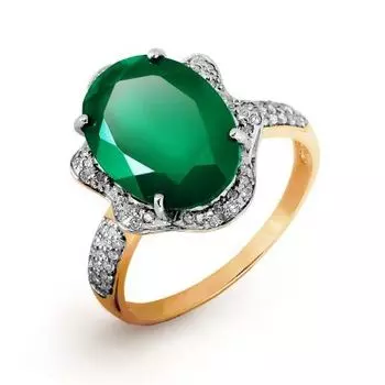 Кольцо с бриллиантами и ониксом Линии Любви