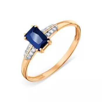 Кольцо с бриллиантами и сапфиром Линии Любви