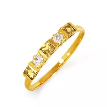 Кольцо с цитринами и фианитами Линии Любви