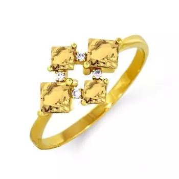 Кольцо с цитринами и фианитами Линии Любви