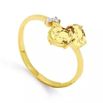 Кольцо с цитринами и фианитами Линии Любви