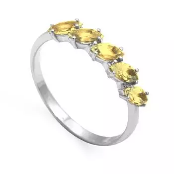 Кольцо с цитринами Линии Любви