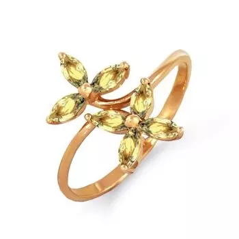 Кольцо с цитринами Линии Любви