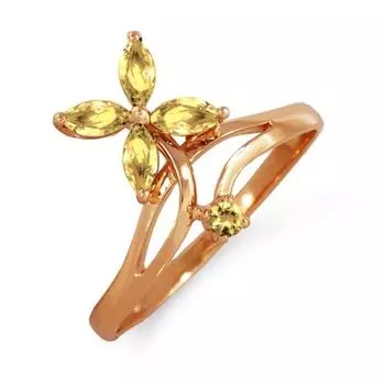 Кольцо с цитринами Линии Любви