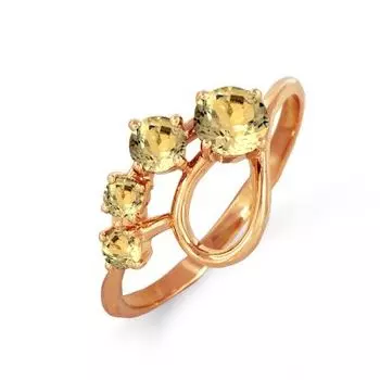 Кольцо с цитринами Линии Любви