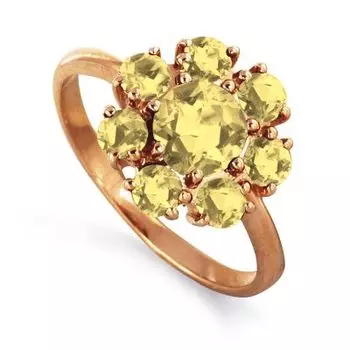 Кольцо с цитринами Линии Любви