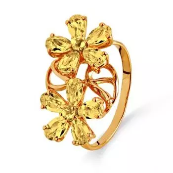 Кольцо с цитринами Линии Любви