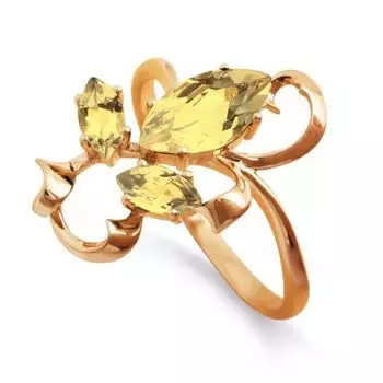 Кольцо с цитринами Линии Любви