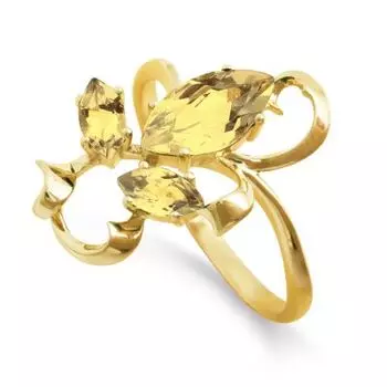 Кольцо с цитринами Линии Любви